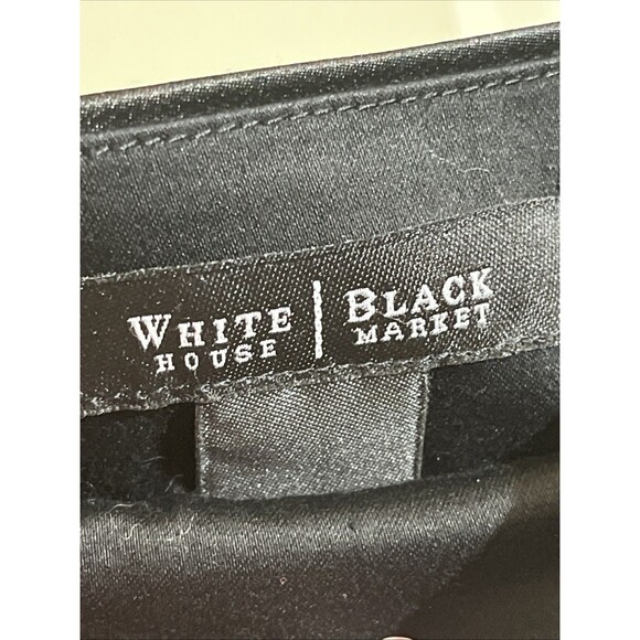 White House Black Market Skirt Sz 2 Black White Nautical Button Cotton Lined - Picture 2 of 5